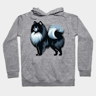 Black Pomeranian Art Hoodie